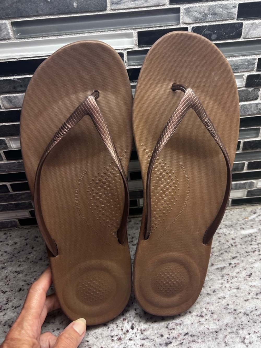 Fitflop Brown Comfort Flip Flop Sandals womens size 11